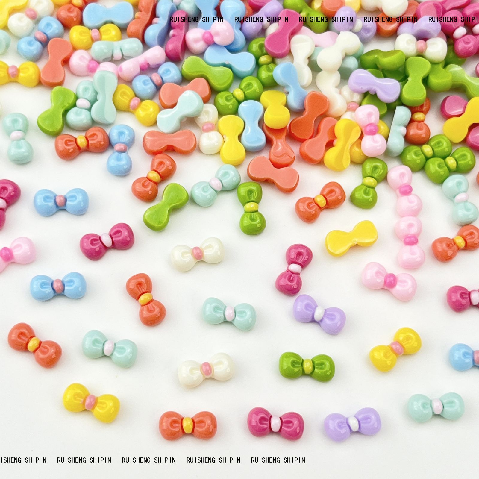 Kitty Cat Bow Nail Art Accessories Cute Girl Powder Cartoon Cat Bow Tie Resin DIY Wear Armor Accessories