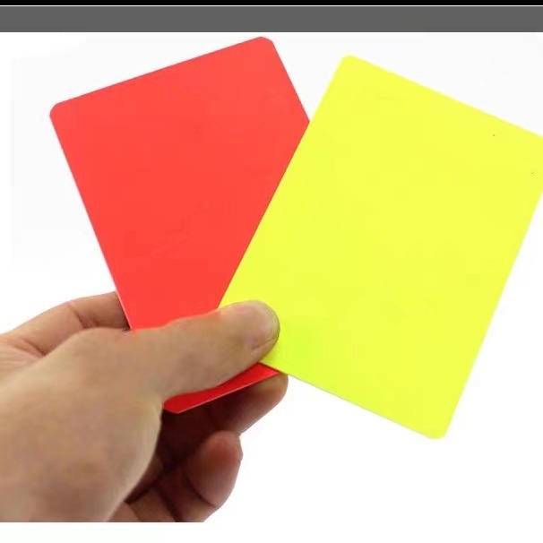 Football Red and Yellow Card Referee Red Card Yellow Card Football Game Edge Cutting Blank Without Printing