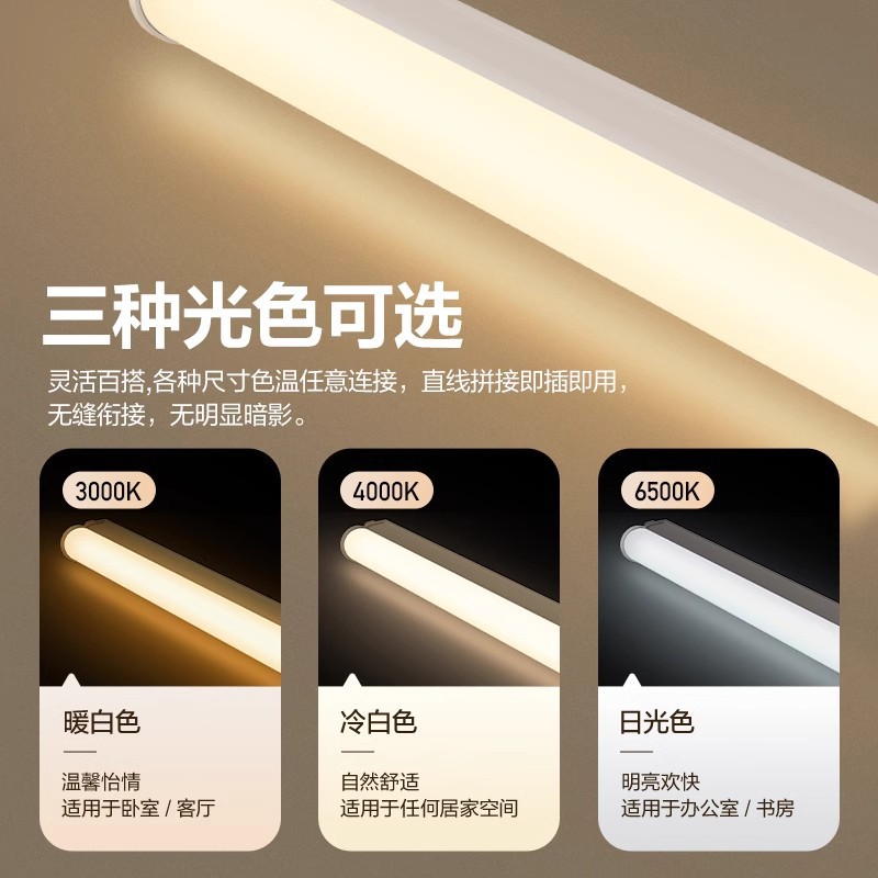 Plug-In Wall Lamp Led Tube Light Three-Proof Strip Light Bedroom Bedside Lamp T5T8 Bracket Light for Bedroom Use
