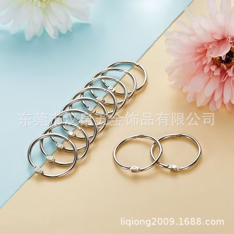Cross-Border Stainless Steel Movable Ring Binder Ring Key Ring Eco-Friendly Movable Keychain Key Ring Coil