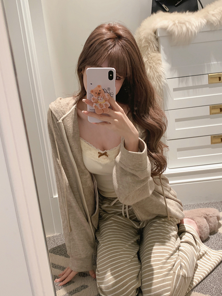 Spice Girl Pure Desire Lace Camisole Base Chest Pad Bow Short Slim-fit Design Sleeveless Top