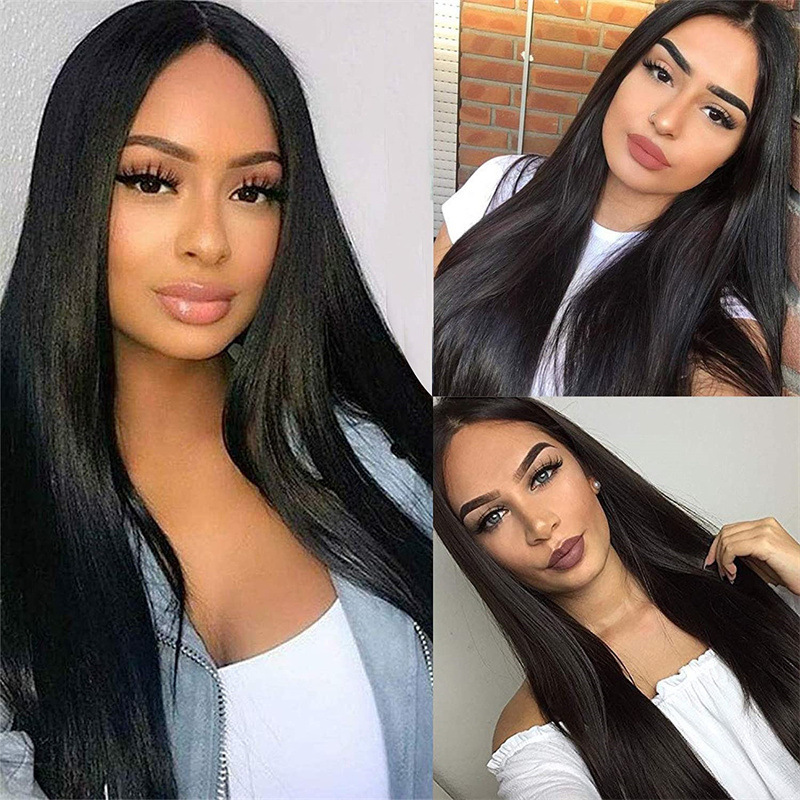 Aliexpress New Product Cross-Border Amazon European and American New Style Medium Parted Long Straight Hair Wig Women's Full Head Wig