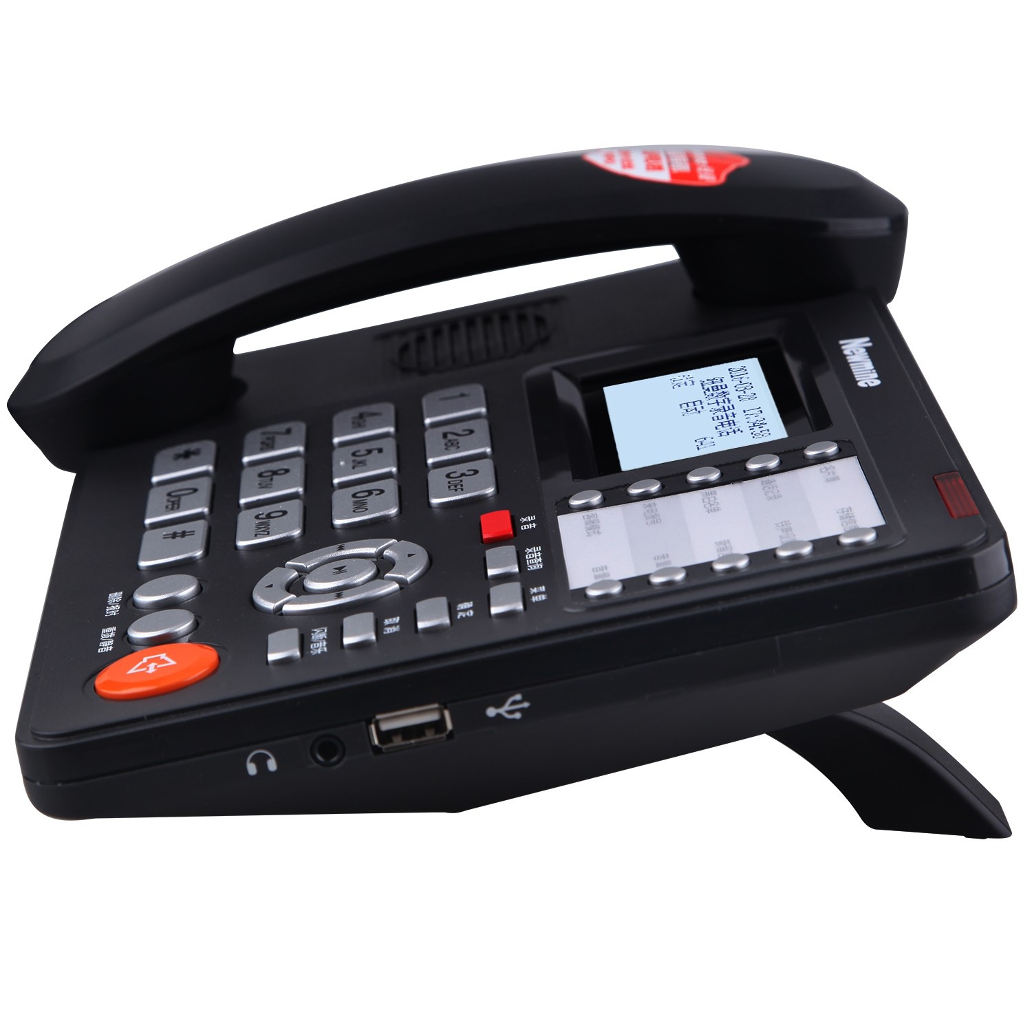 Newmine/Newman 2086(R) IVR Voice Navigation Recording Telephone Automatic Black and White Office Hands-Free