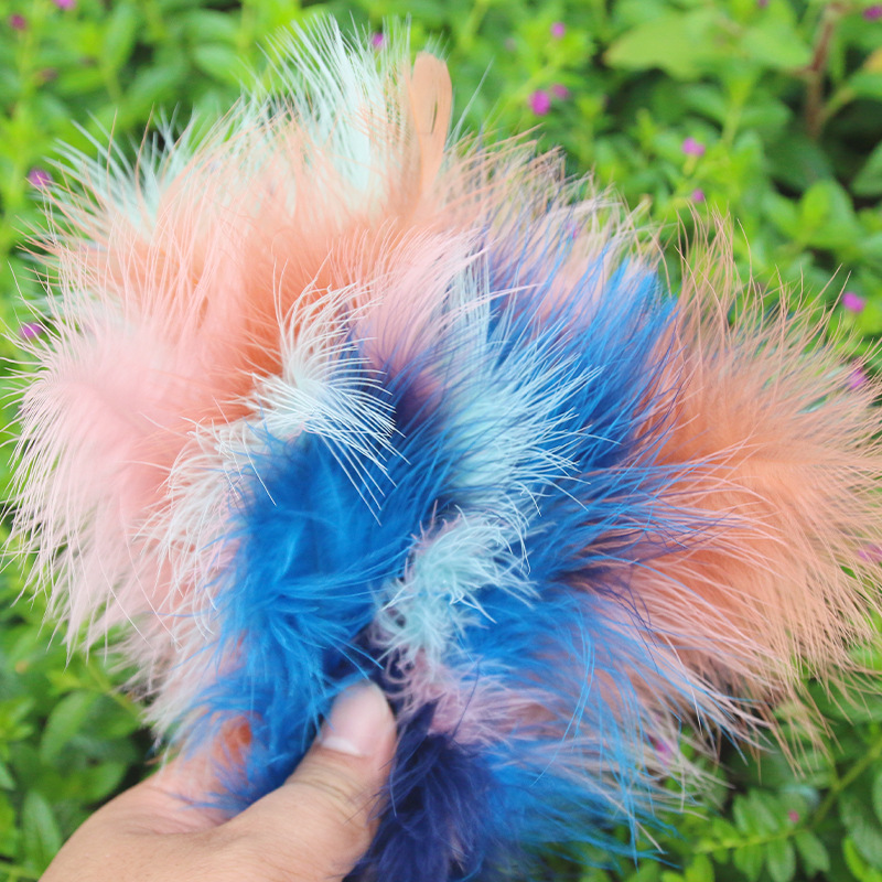 Factory wholesale diy color feather full velvet turkey feather clothing antique headdress pet toy crafts decoration
