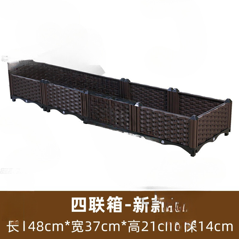 Planting Box for Growing Vegetables, Balcony Vegetable Pot, Special Courtyard Plastic Flower Pot, Flower Box, Outdoor Suitable for Vegetables, Rectangular