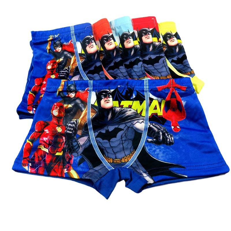 Factory direct cartoon children's boys underwear four boxers milk silk small children spider figure girl