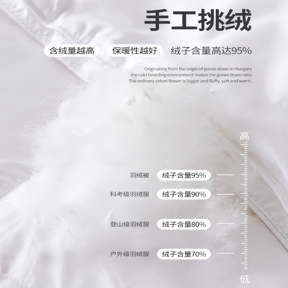 Hungary Hand-picked Grade 95 White Goose Down Thickened Winter Quilt Spring and Autumn Quilt Cotton 120s Cotton Summer Cool Down Quilt Core