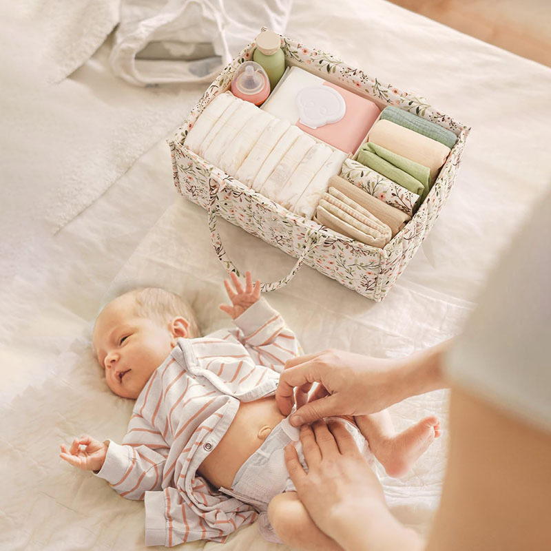 Floral Mother and Baby Bag Diaper Storage Bag Baby Multi-Compartment Portable Mommy Bag Storage Bag Portable Bag for Going Out