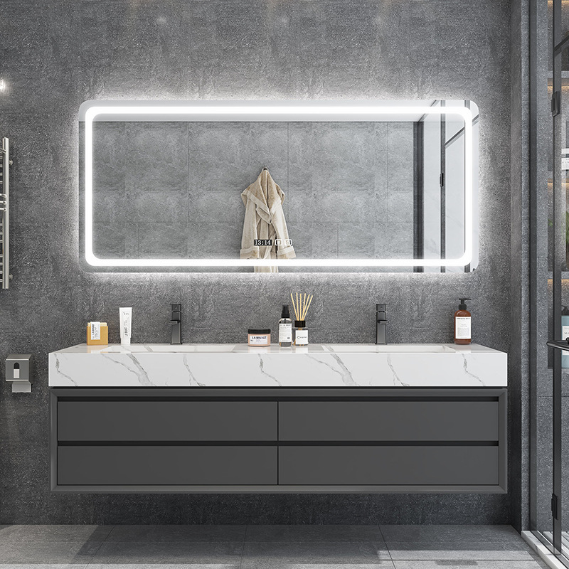 Light Luxury Double Basin Bathroom Cabinet Combination Customized Modern Simple Smart Mirror Bathroom Wash Basin Wash Basin