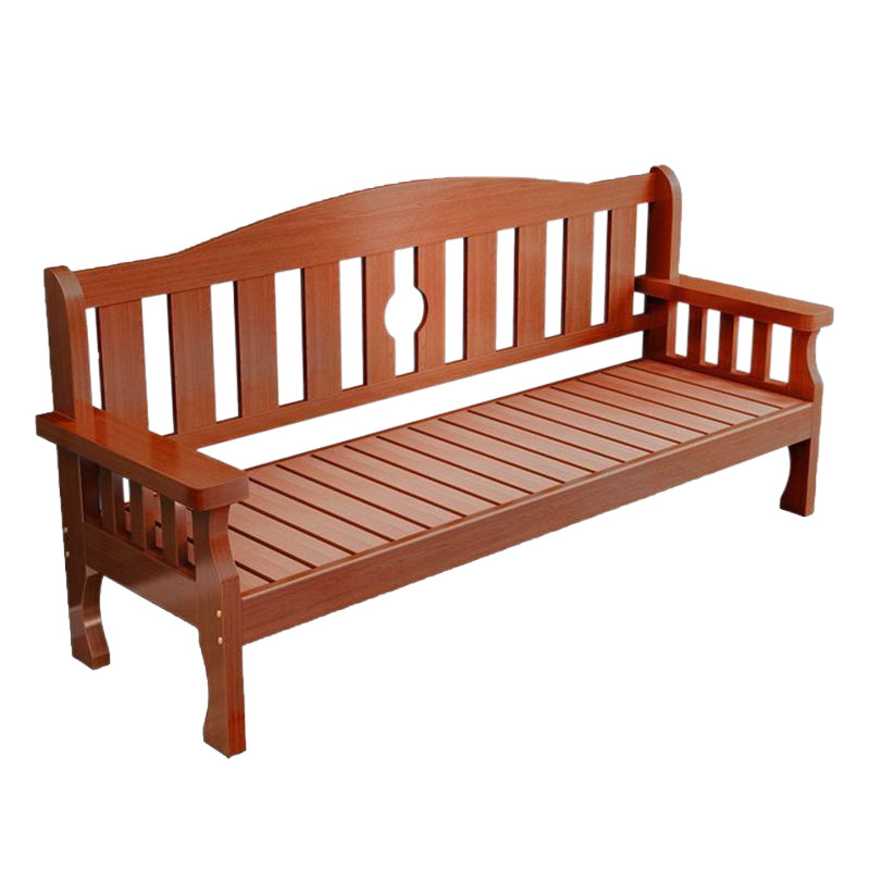 Solid Wood Sofa Combination Small Apartment Living Room Simple Chinese-style Three-person Wooden Modern Rural Backrest Bench