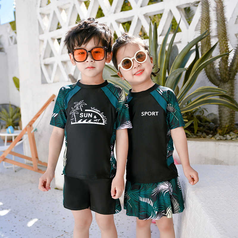 Parent-Child Diving Suit Family of Four Split Short-Sleeved Shorts Children's Jellyfish Suit Surfing Outdoor Swimming Suit