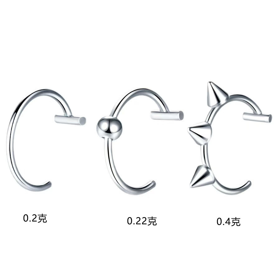 Cross-Border European and American Style Stainless Steel Non-Porous Lip Nails, No Punching Lip Clips, No Holes, C-Shaped Fake Lip Rings, Sexy Niche Accessories