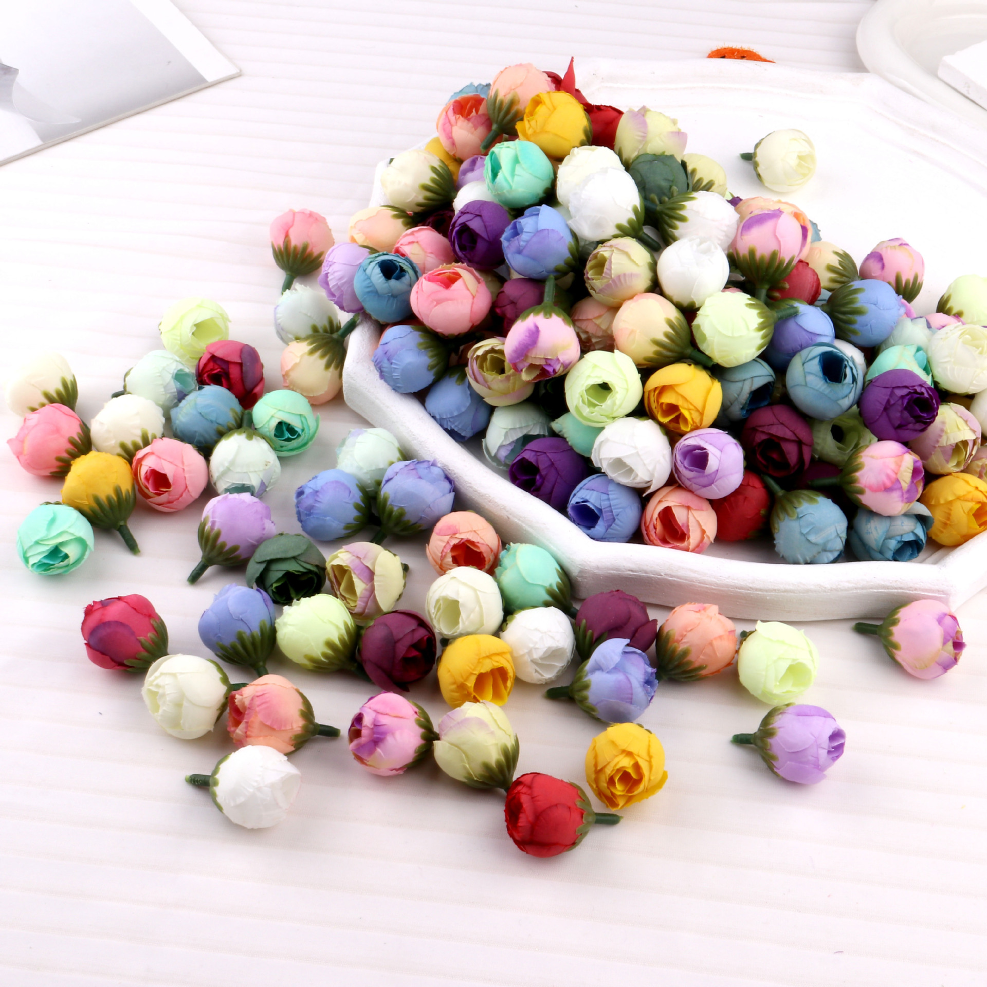 Симулированная Роза Бутон DIY Производство Цветок Маленькая Q Роза Бутон Цветок Голова Аксессуары