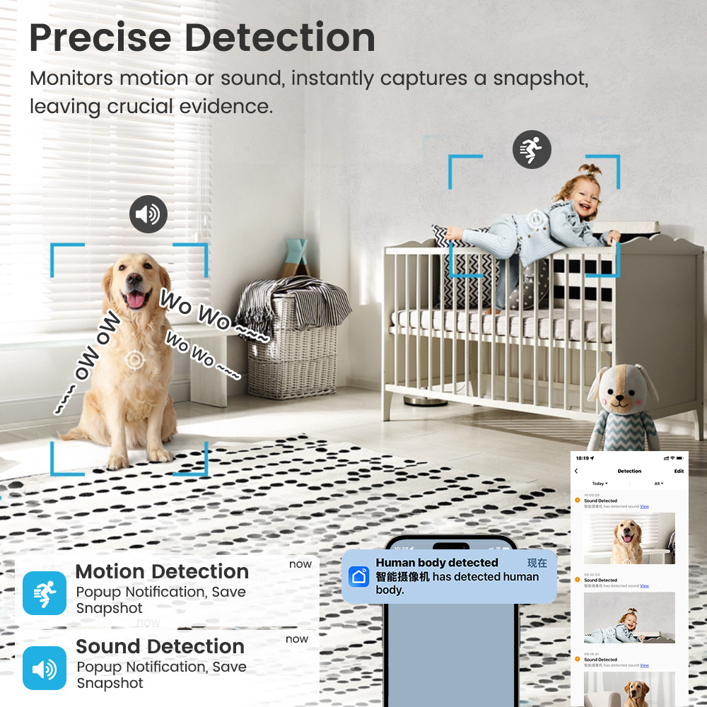 Home graffiti camera smart wireless wifi baby monitor 1080P HD children remote monitor