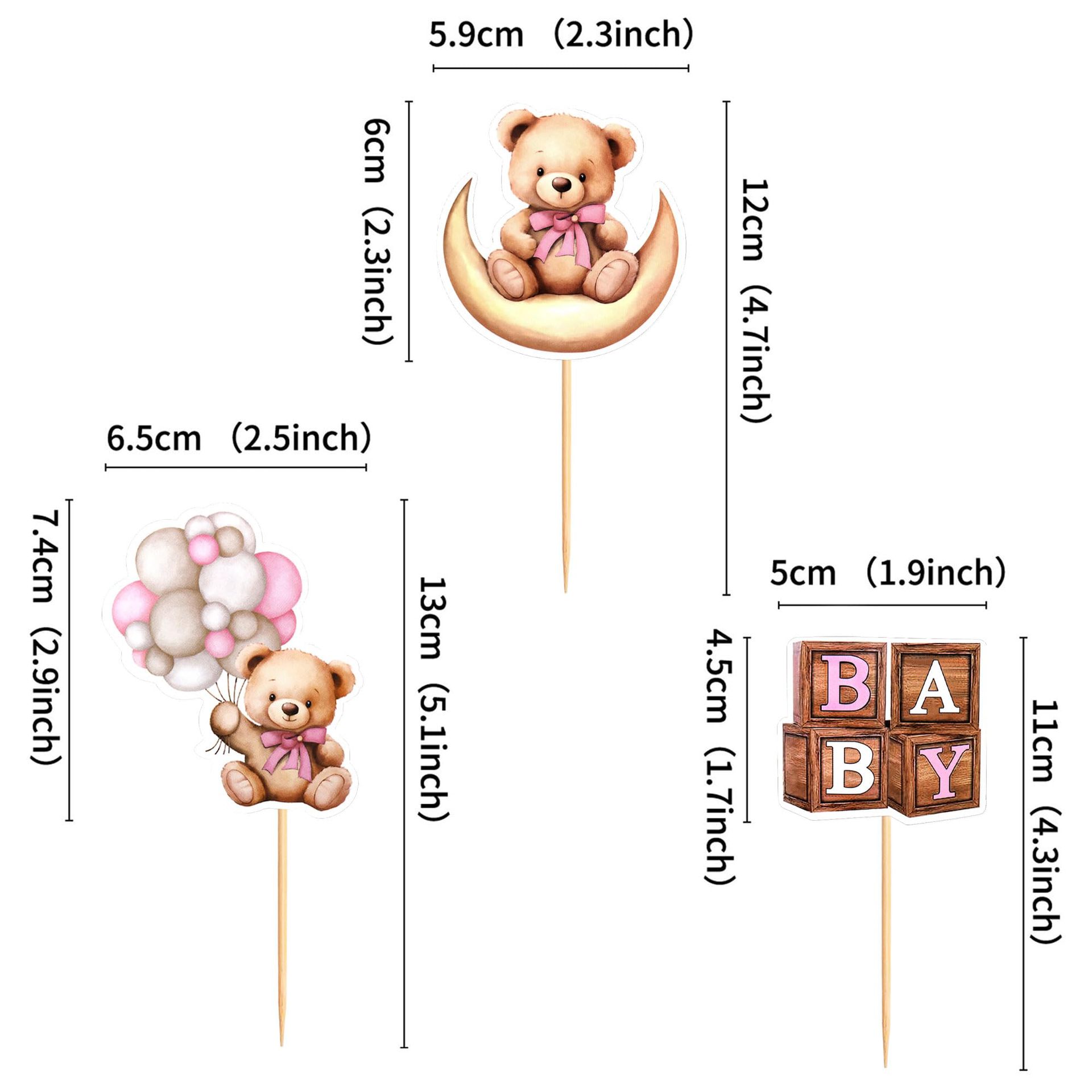 Children's Blue Moon Bear Cupcake Card Baby's Birthday Party Decoration Selection Dessert Cute Plug-in