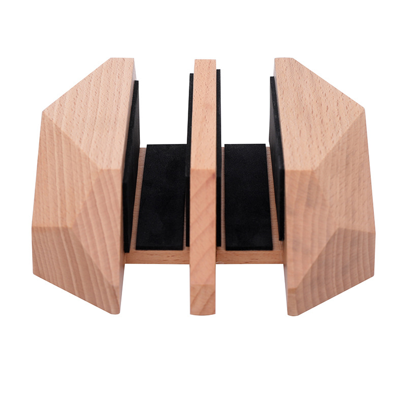 Rima Home Office Wooden Notebook Storage Base Beech Double Slot Computer Bracket Storage Rack