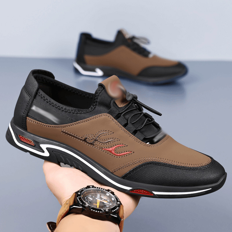 2025 New Accessible Luxury Casual Sports Soft-Soled Breathable Travel Shoes High-Bottom Casual Cross-Border Wholesale Export Leather Shoes