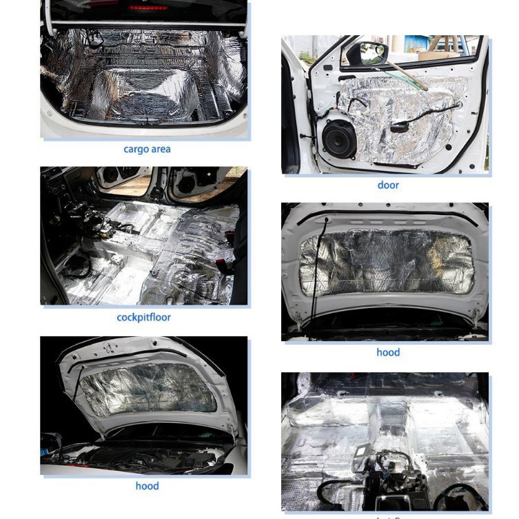 Car heat and sound insulation insulation pad 5mm 10mm thick aluminum foil heat insulation cotton door hood cross-border supply