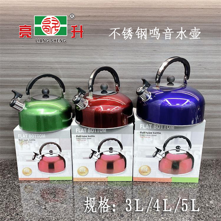 Свистящий нержавеющий чайник, многофункциональный плоский, большой объем 3L4
