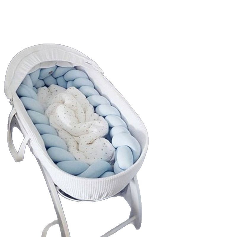 ins new baby crib circumference hand-woven long knotted ball three strands braided anti-collision soft bag baby bed circumference