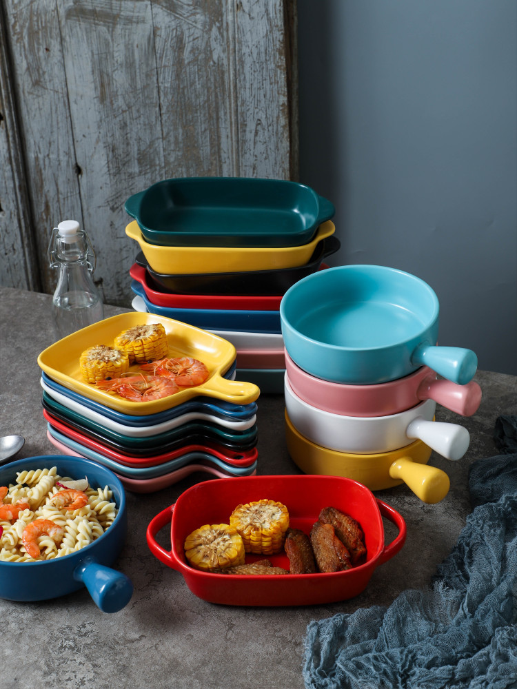 керамическая чаша с ручкой, чаша для лапши, посуда для запекания в микроволновке