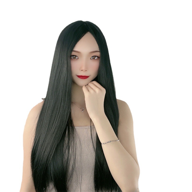 Long straight hair wig headgear ladies split bangs cross-border Europe and the United States export Amazon in stock wholesale a generation of hair