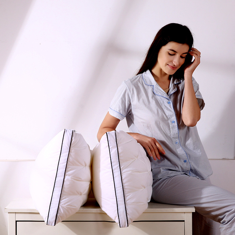 Cotton Satin Hotel Thickeneded Bread Twisted Feather Velvet Pillow Core Cervical Spine Washable Single High Pillow