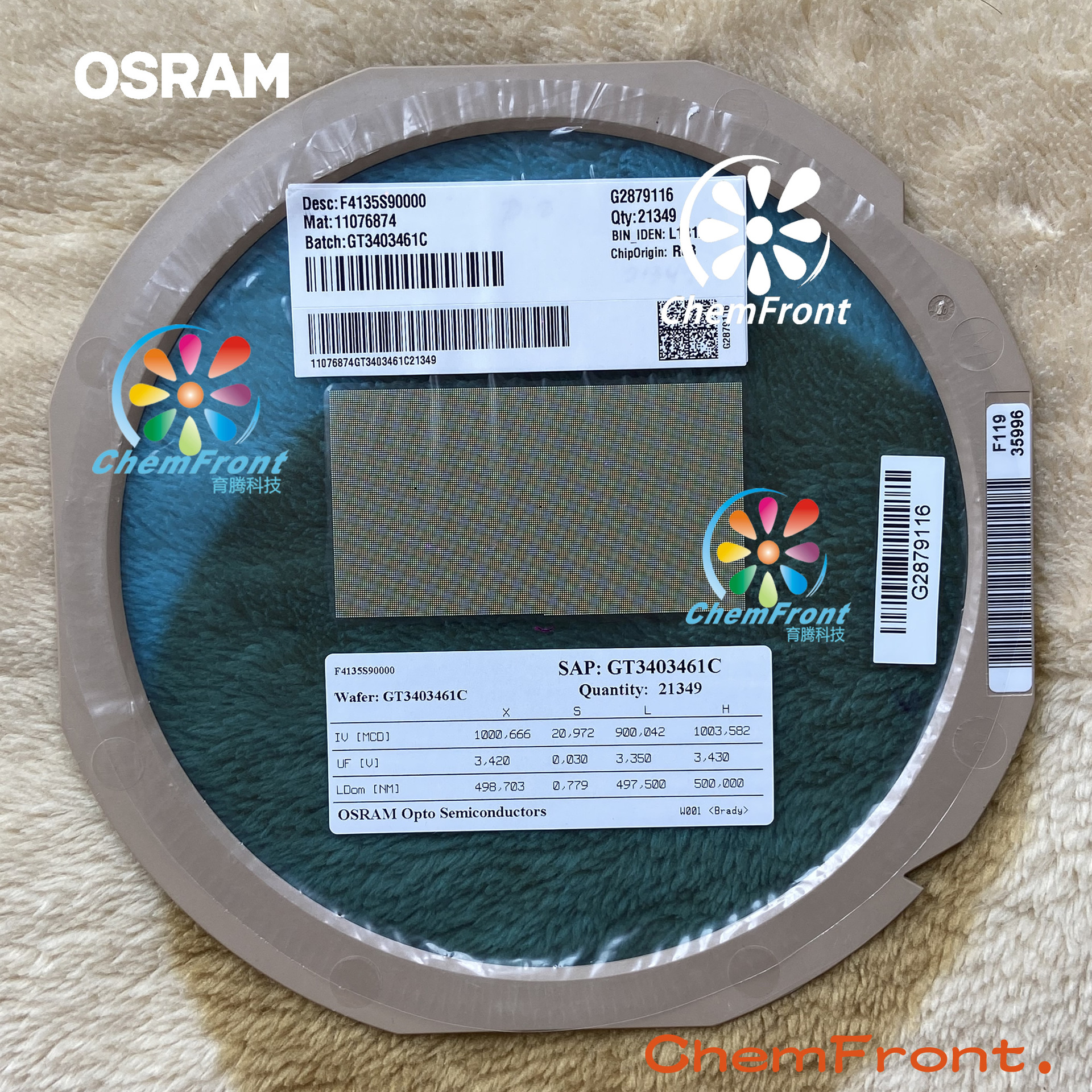 Светодиодный чип Osram зеленого света для светофоров декоративного освещения