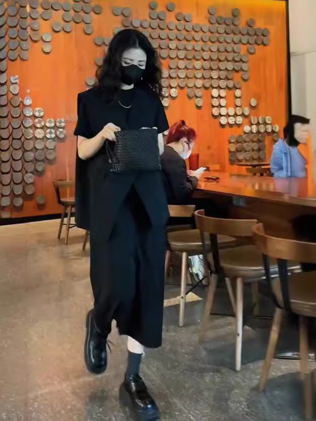 [in stock] plus size Women's Summer Weicang mm suit Horse Clip Slim Knitted Short Sleeve Long Skirt Two-Piece 6025