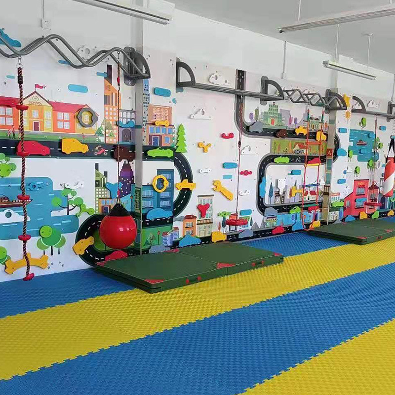 Custom Kindergarten Children's Rock Climbing Wall Physical Development Training Large Indoor Outdoor Wooden Climbing Wall