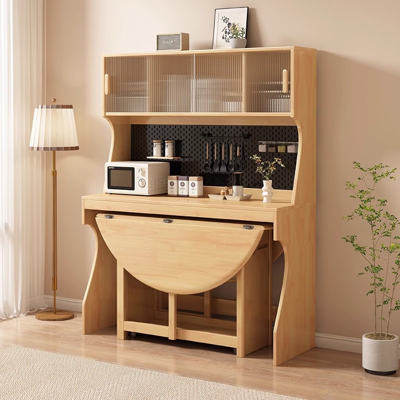 Шкаф из массива дерева, обеденный стол, интегрированный высокий шкаф, настенный шкаф для хранения, барная стойка с обеденным столом