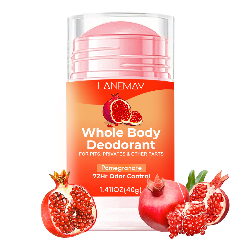 Cross-border pomegranate deodorization twist stick to prevent peculiar smell, stop sticking, reduce friction, make skin smoother and retain fragrance