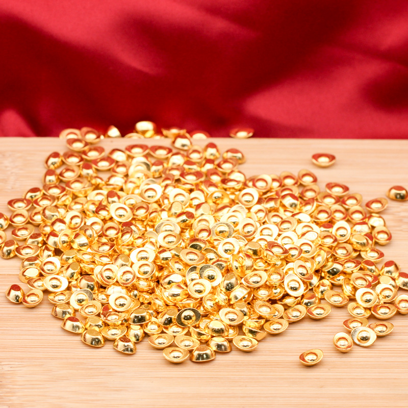 Китайский слиток песчаный золотой маленький слиток искусственный мини золотой слиток металлические изделия ювелирные аксессуары украшения рога изобилия