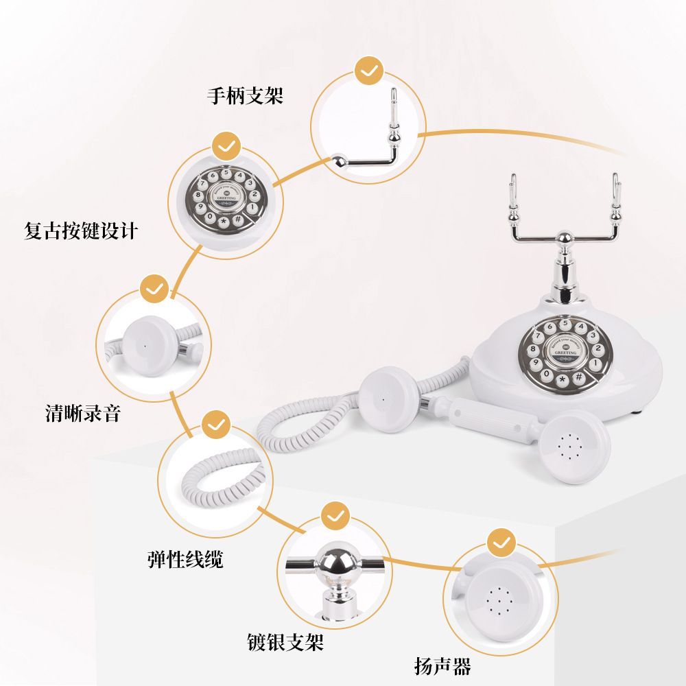 Cross-border new antique recording telephone wedding message old-fashioned telephone fixed landline retro telephone wholesale