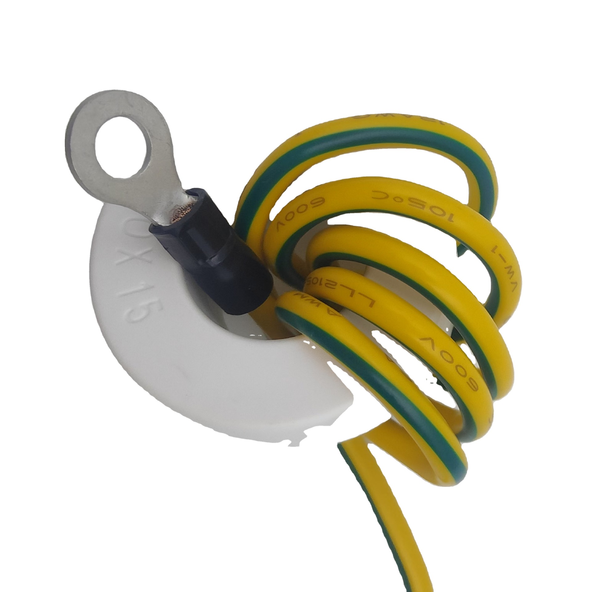 Окружающий магнитный провод Ul1015 12Awg желто-зеленый цифровой провод 220мм с терминалом и магнитным кольцом для кондиционера