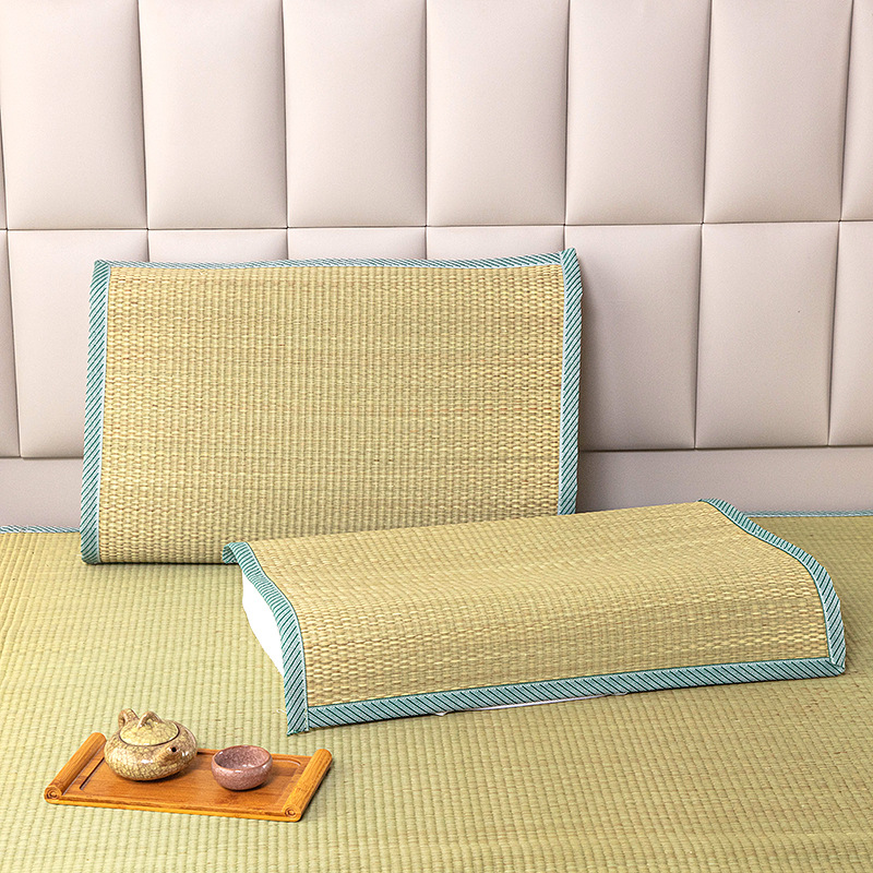 Thickened White Hemp Tendon Single Person Grass Pillow Refreshing Pillow Case Rush Dormitory Pillow Case Pillow Mat Breathable Grass Mat Student Mat