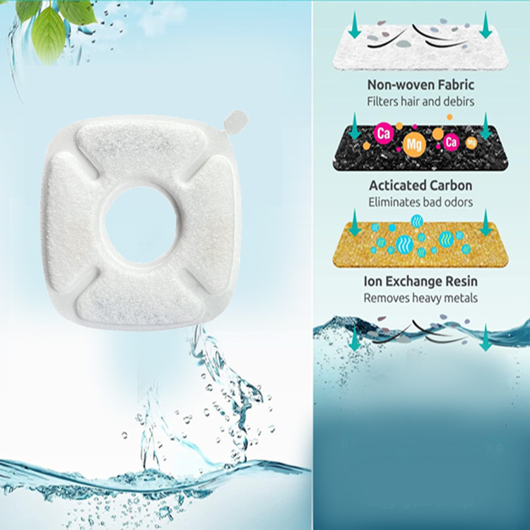 Amazon Square Pet Water Dispenser Filter Element Export Cat Fountain Activated Carbon Filter Cotton Can Be Customized
