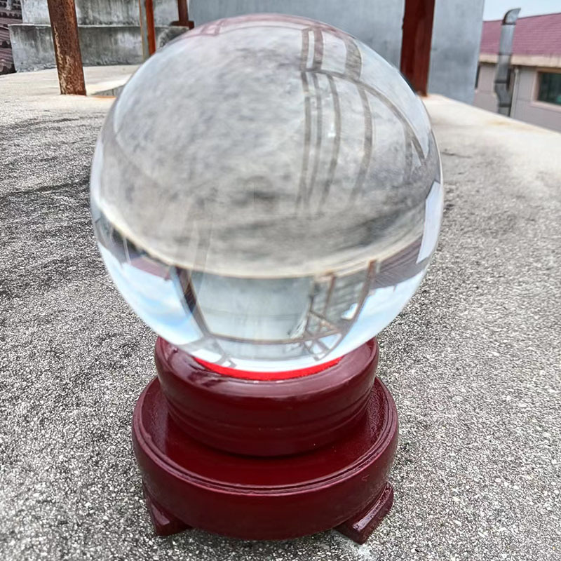 Transparent Crystal Light Ball office desktop decoration jewelry glass beads perforated solid ball crafts wholesale