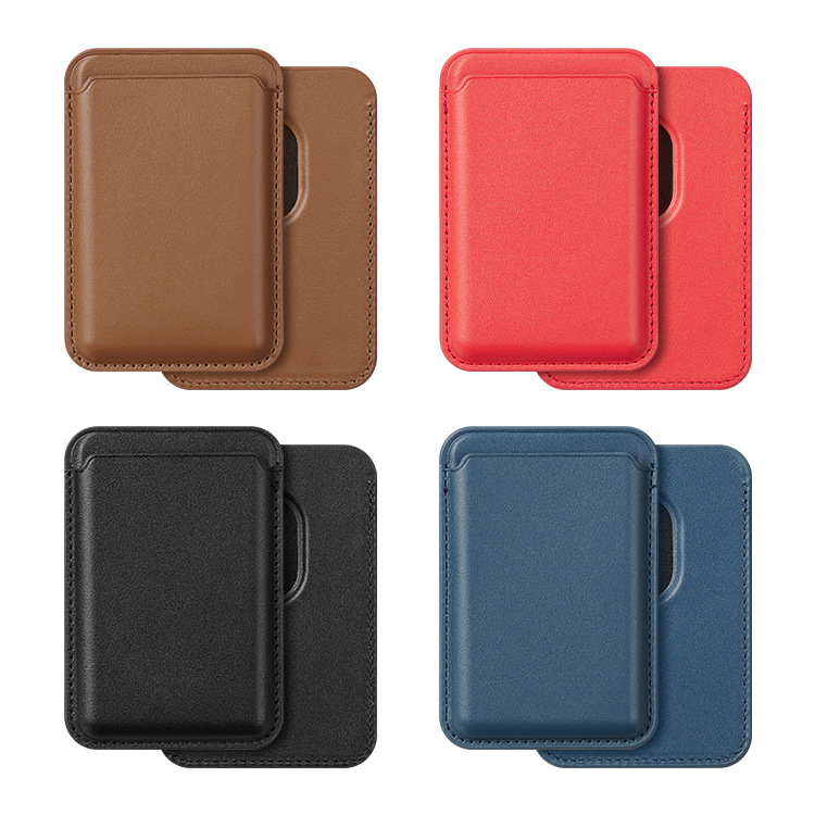 Suitable for Apple Magnetic Card Holder iPhone 14 Pu Leather Magsafe Mobile Phone Back Sticker Card Holder