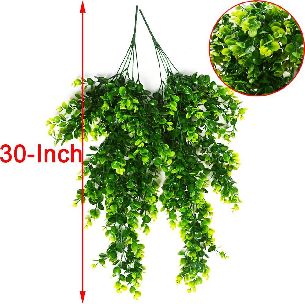 Simulation Round Eucalyptus Rattan Fake Hanging Plant Vine Home Office Wall Decoration Simulation Green Plant