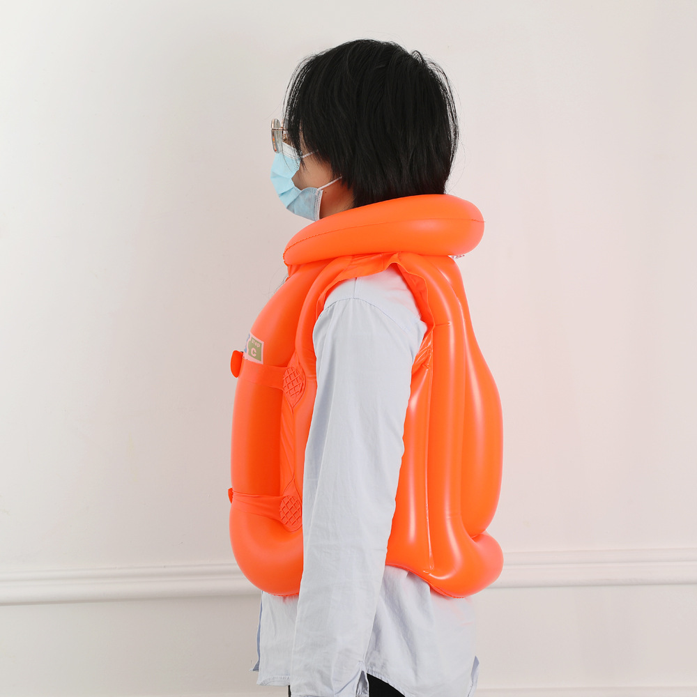 Children's Inflatable PVC Inflatable Swimwear Thickened Buoyancy Vest Swimming Training Buckle Reinforced Vest Swimwear