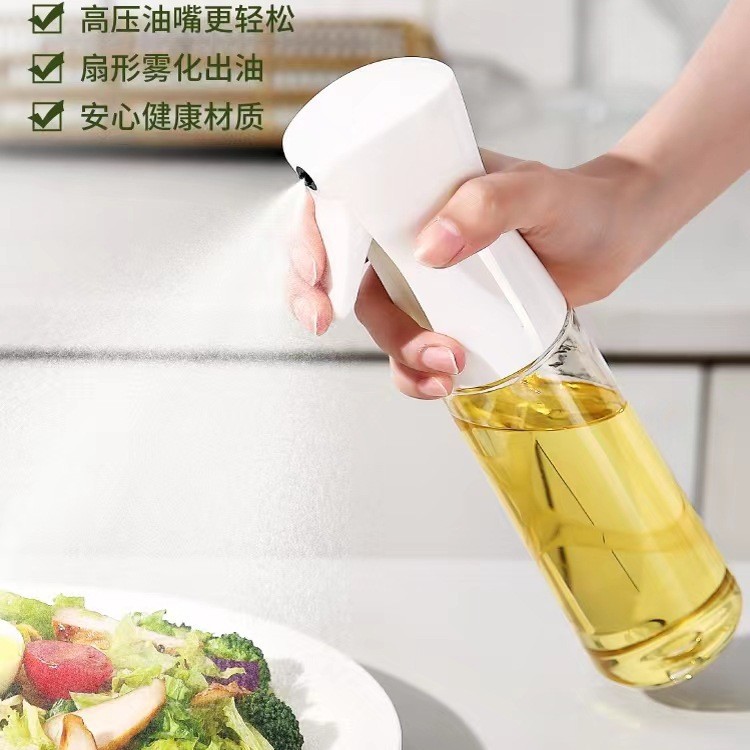 Kitchen Glass Oil Spray Bottle Kitchen Household Air Fryer High Pressure Atomization Edible Oil Olive Oil Spray Oil Spray