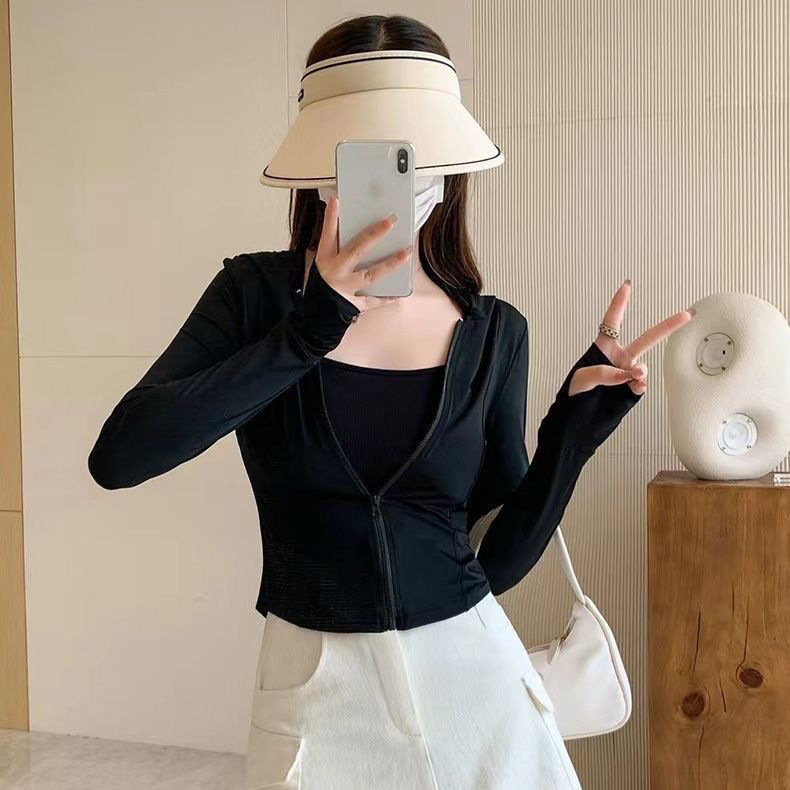 Slim-fit Sunscreen Clothing Upf50 Women's Casual Yoga Thin Coat Summer Outdoor Sports Fashion Ice Silk Sunscreen Clothing