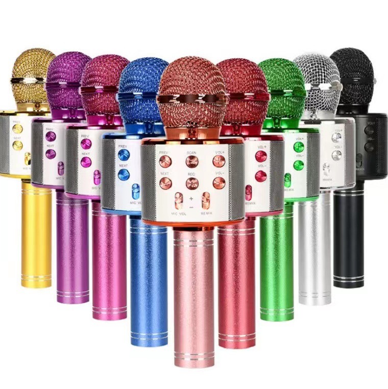 Cross-border Hot Selling 858 Bluetooth Microphone 858L Lantern Surround Wireless K-song Microphone Home Handheld Singing Artifact