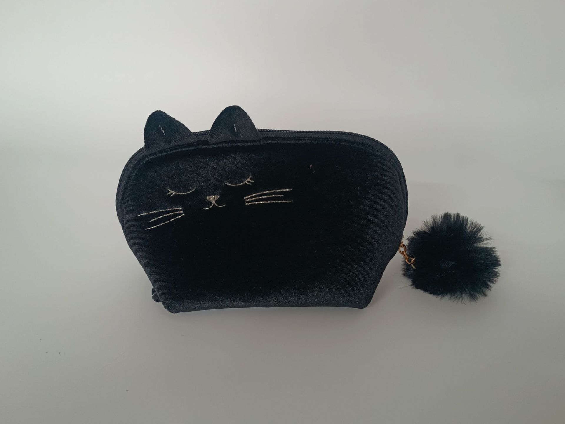 Cat Bag Animal Cosmetic Bag Pet Shaped Cosmetic Bag Lise Velvet Crystal Velvet Cosmetic Bag Easy to Carry Business Trip Factory