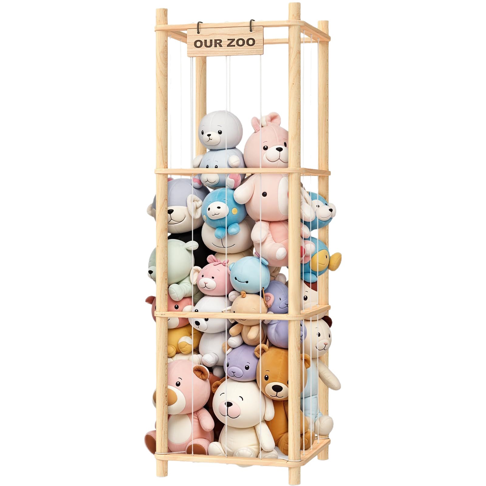 Cross-Border Wooden Doll Storage Rack Corner Storage Rack Household Floor-Standing Storage Rack Doll Plush Toy Storage Rack