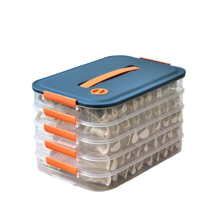 Household Large Capacity Dumpling Frozen Portable Preservation Box Special for Refrigerator Quick-frozen Dumpling Multi-layer Storage Box with Timing