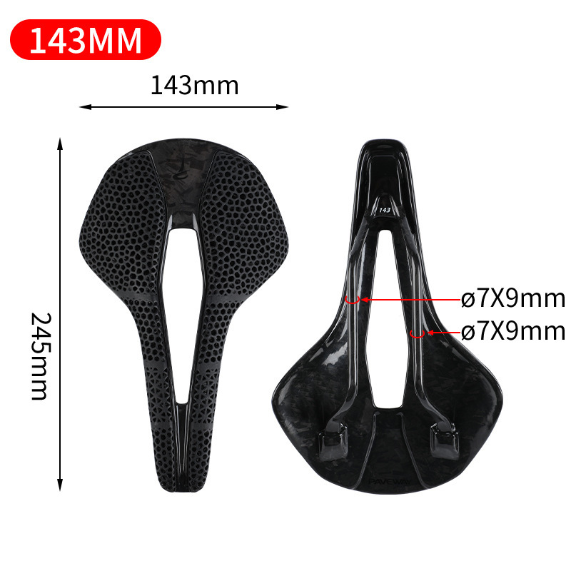 Pathfinder 3D Printed Carbon Fiber Road Bike Mountain Foldableing Bike Seat Cushion Hollow Comfortable Ultra-Light Bicycle Seat Bag