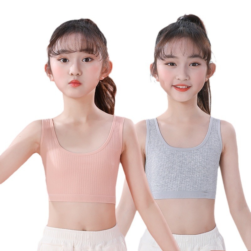 Cotton Vest Girls' Developmental Underwear Double-Layer Junior Senior high school Student Chest Wrapping Girls' Sling