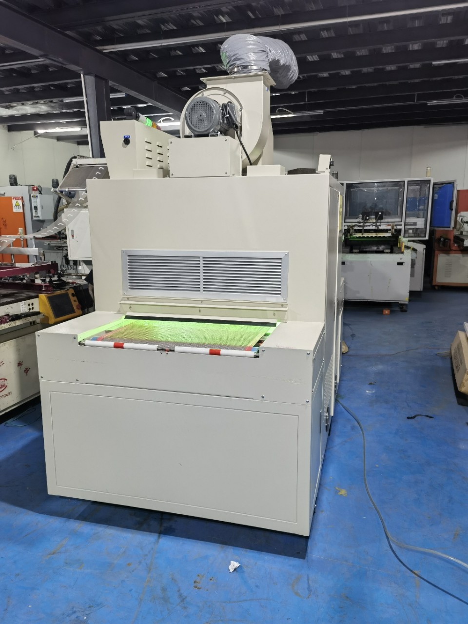 Transfer Used 90% New 2-Lamp Uv Curing Machine Size Length 2.2m Width 0.7, Digital Transformer Power 9Kw